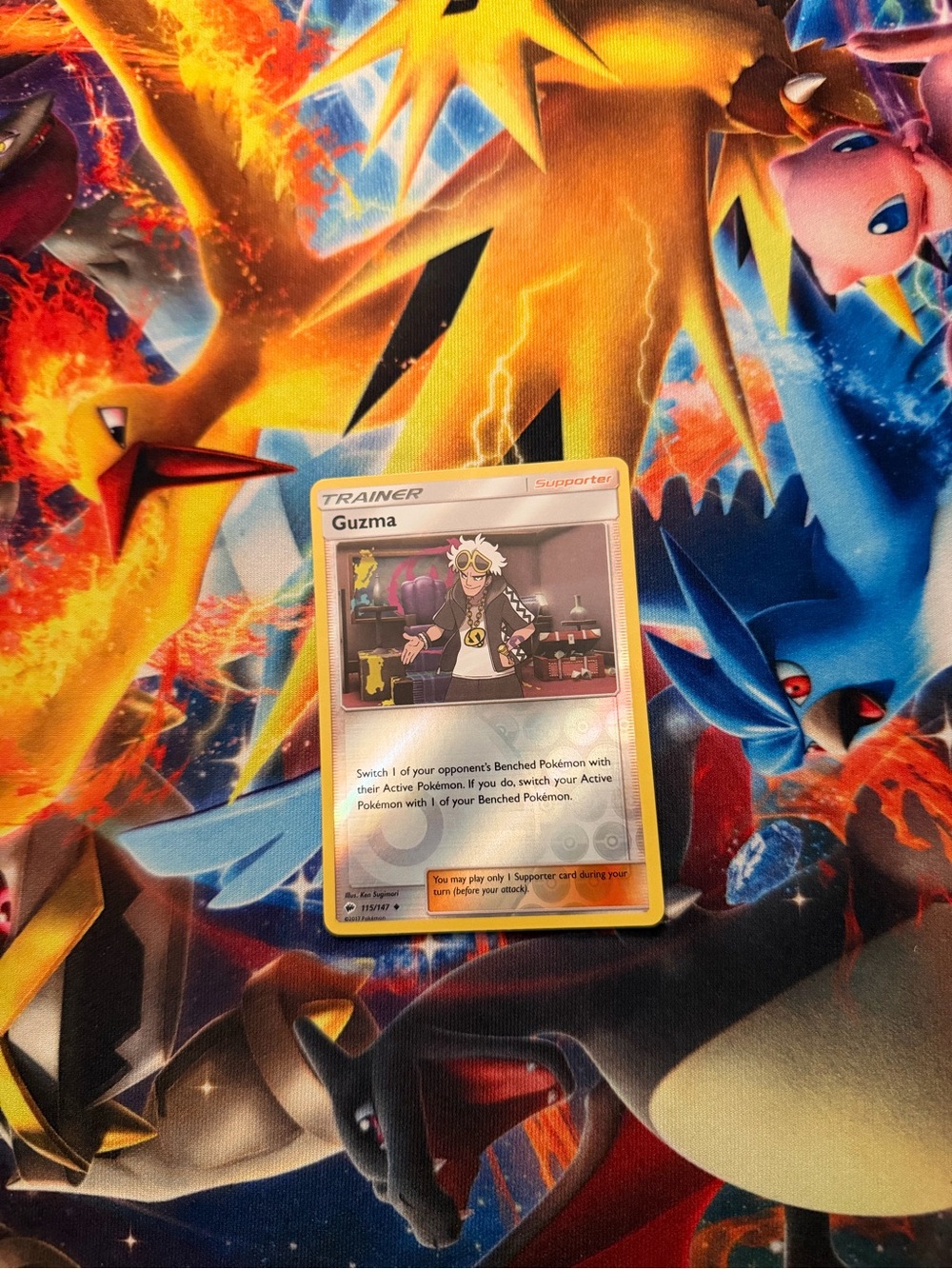 Pokemon Guzma reverse burning shadows card